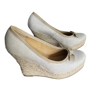 VINTAGE Spiegel platform canvas/fabric platform heels size 8